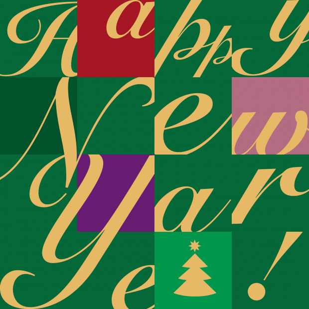 Happy new year greeting card. Vector illustration