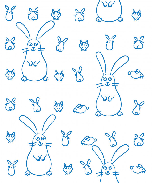 Rabbit seamless. Vector illustration